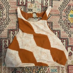 Aerie Crop High Neck Swim Top Size M